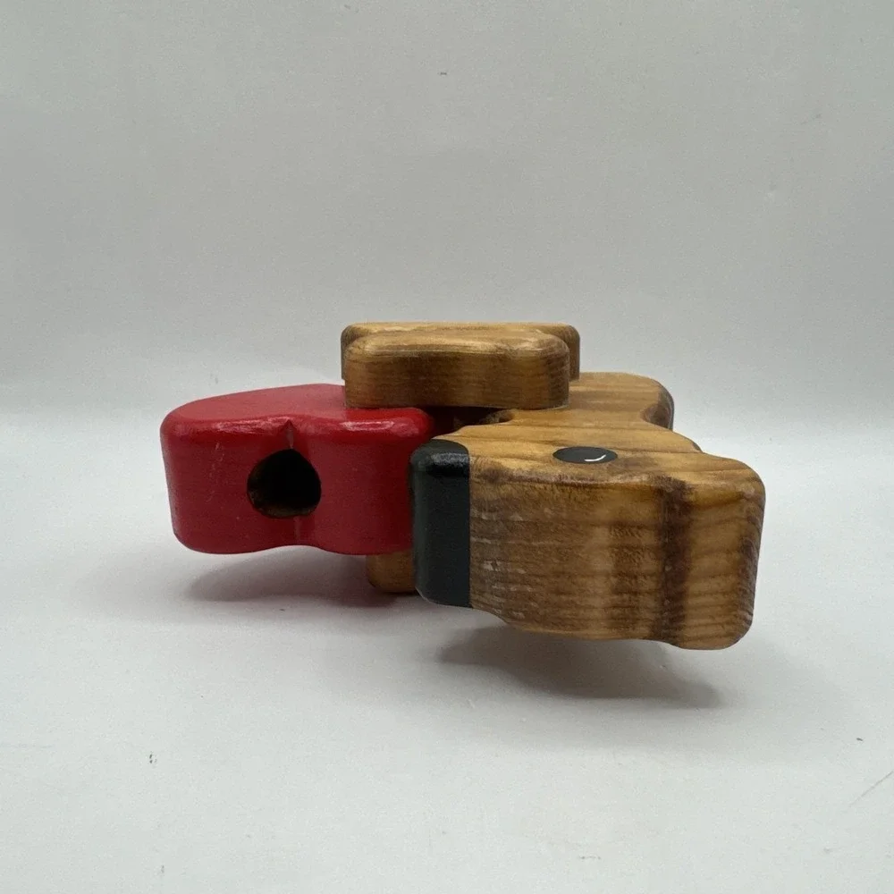 Vintage Wood Wooden Pencil Pen Desk Organizer Holder & Note Holder Handmade Bear